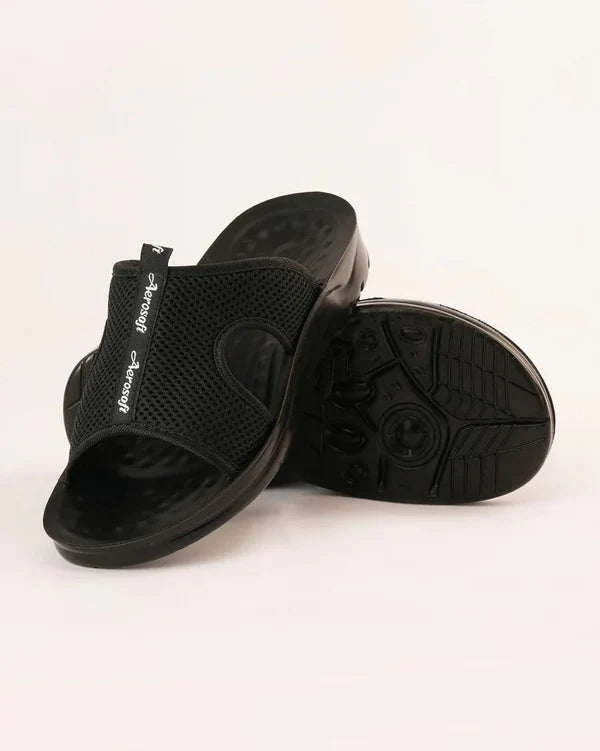 Men’s Black Mesh Comfort Slippers | Breathable & Lightweight Design