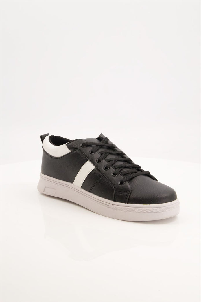 Man Pu Leather Black Sneaker