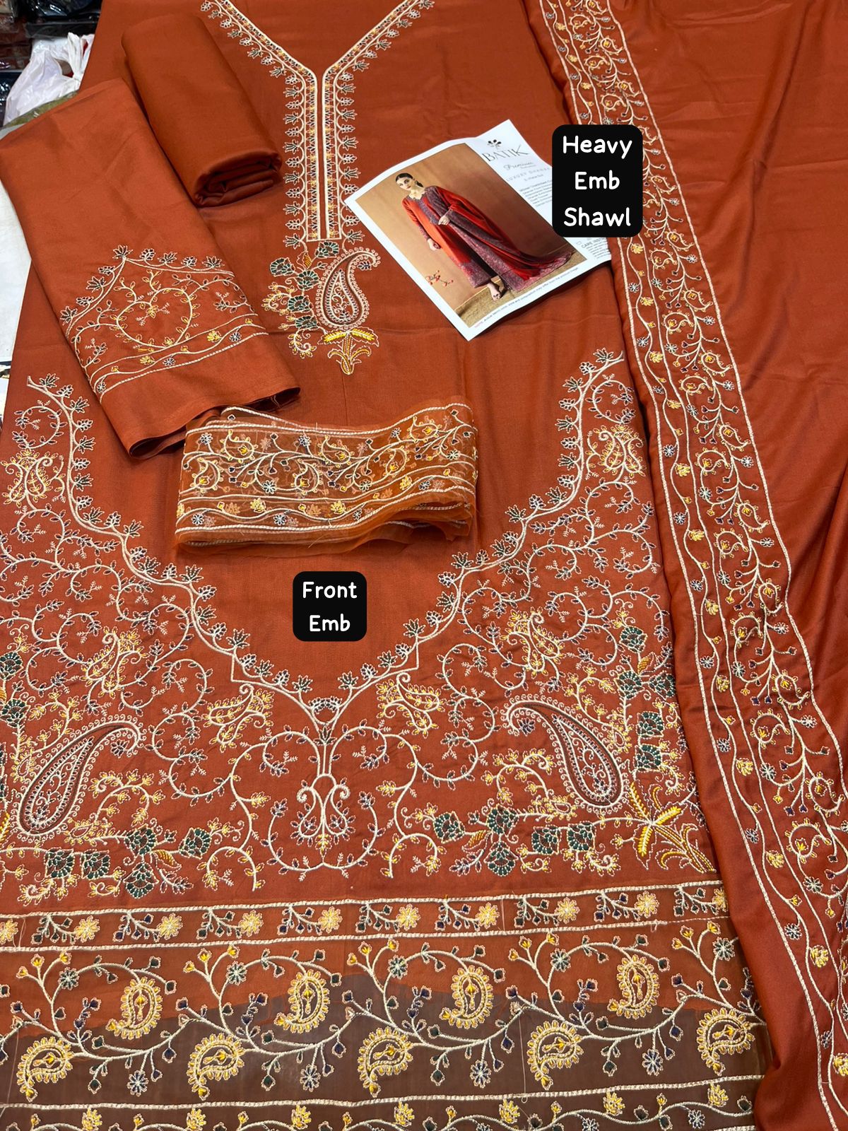 Batik Winter Collection 2025 – 3 Pc Women’s Dhanak Embroidered Suit