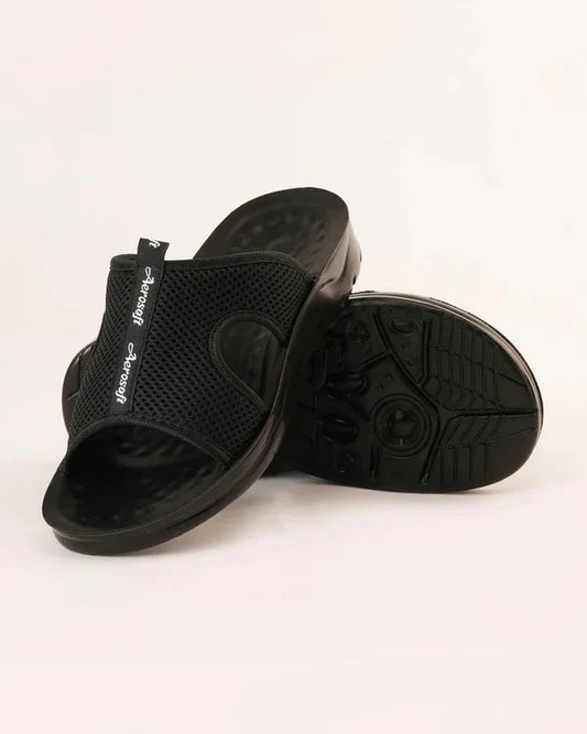 Men’s Black Mesh Comfort Slippers | Breathable & Lightweight Design