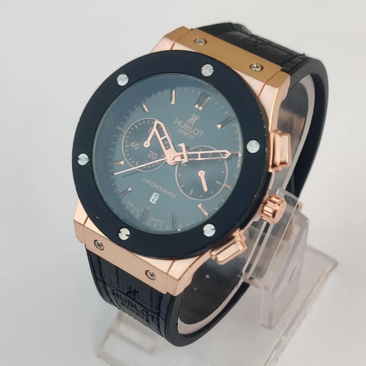 Royale Edge – Men’s Black & Gold Chronograph Watch | StepInshoo