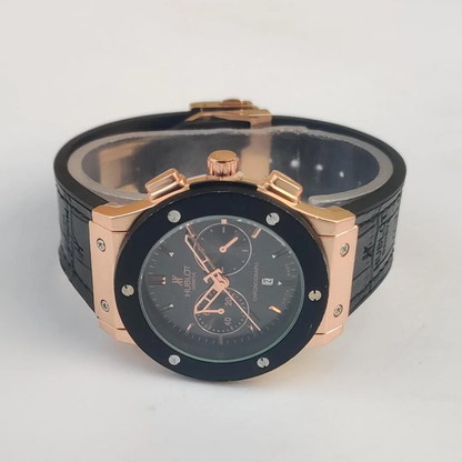 Royale Edge – Men’s Black & Gold Chronograph Watch | StepInshoo