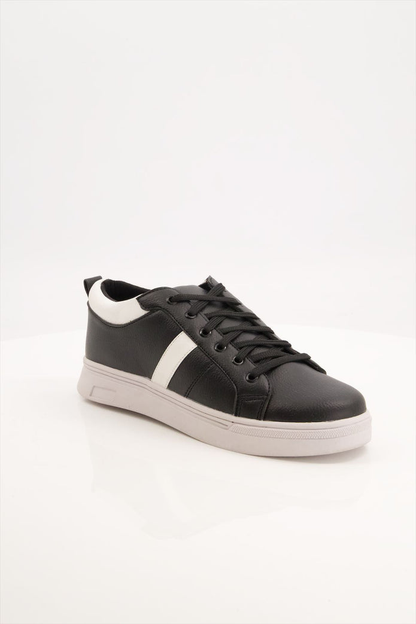 Man Pu Leather Black Sneaker