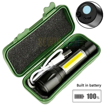 Black Metal LED Torch Light – Portable & Durable