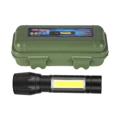 Black Metal LED Torch Light – Portable & Durable second image