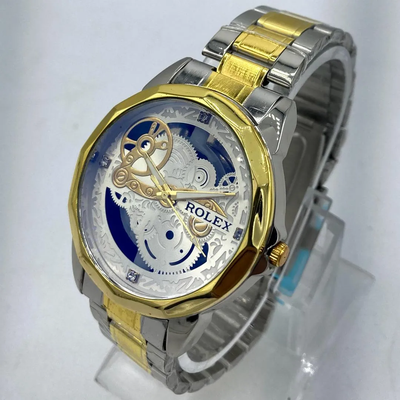 RegalFusion – Men’s Silver & Gold Stainless Steel Quartz Chain Watch
