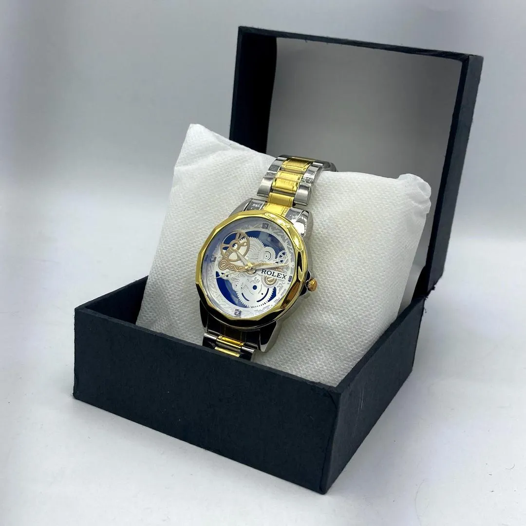 RegalFusion – Men’s Silver & Gold Stainless Steel Quartz Chain Watch