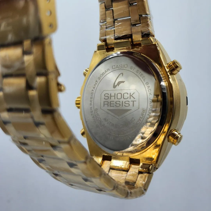 Casio Edifice Classic – Men’s Gold & Black Stainless Steel Chain Watch