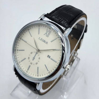LEINA Classic Quartz Watch – Premium Design with Faux Leather Strap