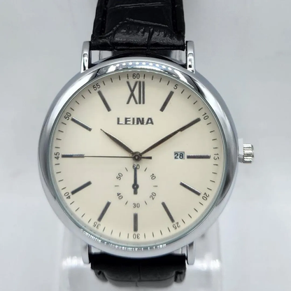 LEINA Classic Quartz Watch – Premium Design with Faux Leather Strap