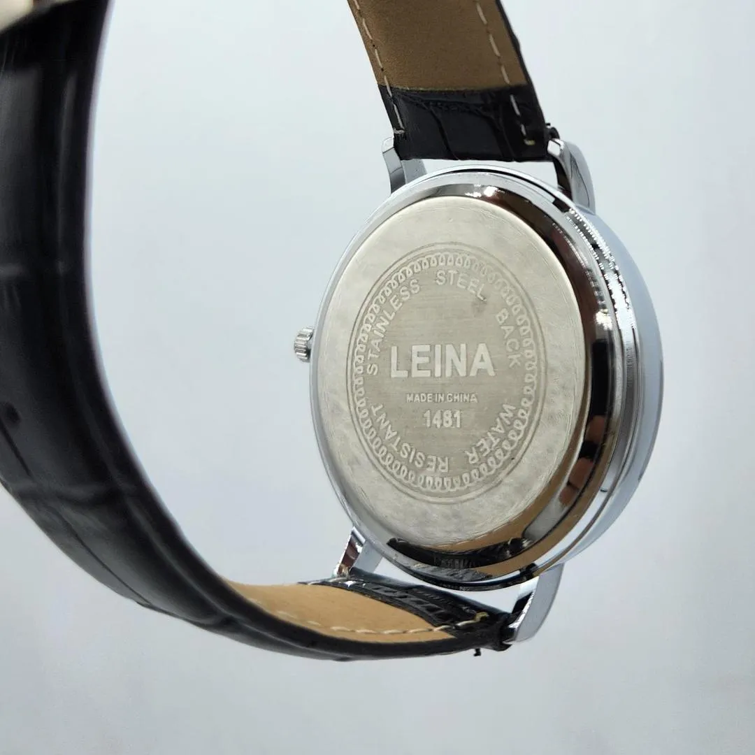 LEINA Classic Quartz Watch – Premium Design with Faux Leather Strap