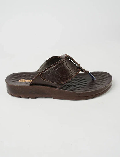 "Classic Brown Gents Slipper – Premium Grip & Everyday Comfort"