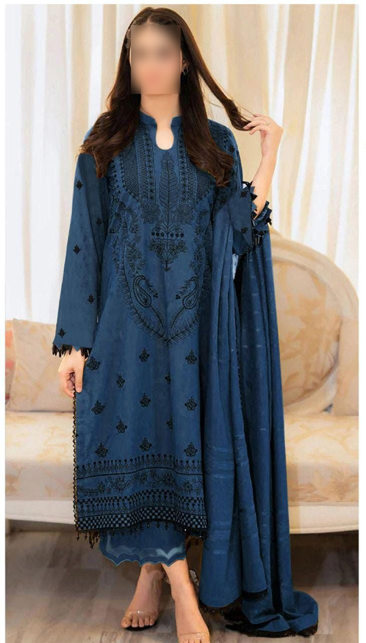 Fabric Fine Quality Dhanak 3pc  Winter Collection 2025 Woman Clothes