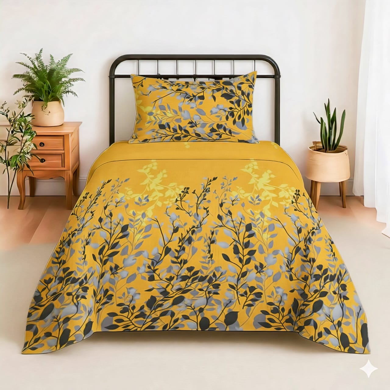 ✨ Premium Single Bedsheet Set – 100% Pure Cotton | Fade-Resistant ✨