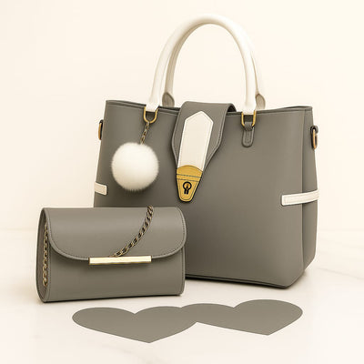 🔥 Premium 2 PCS Synthetic Leather Shoulder Bag Set – Soft, Stylish & Best Seller 🔥 second image