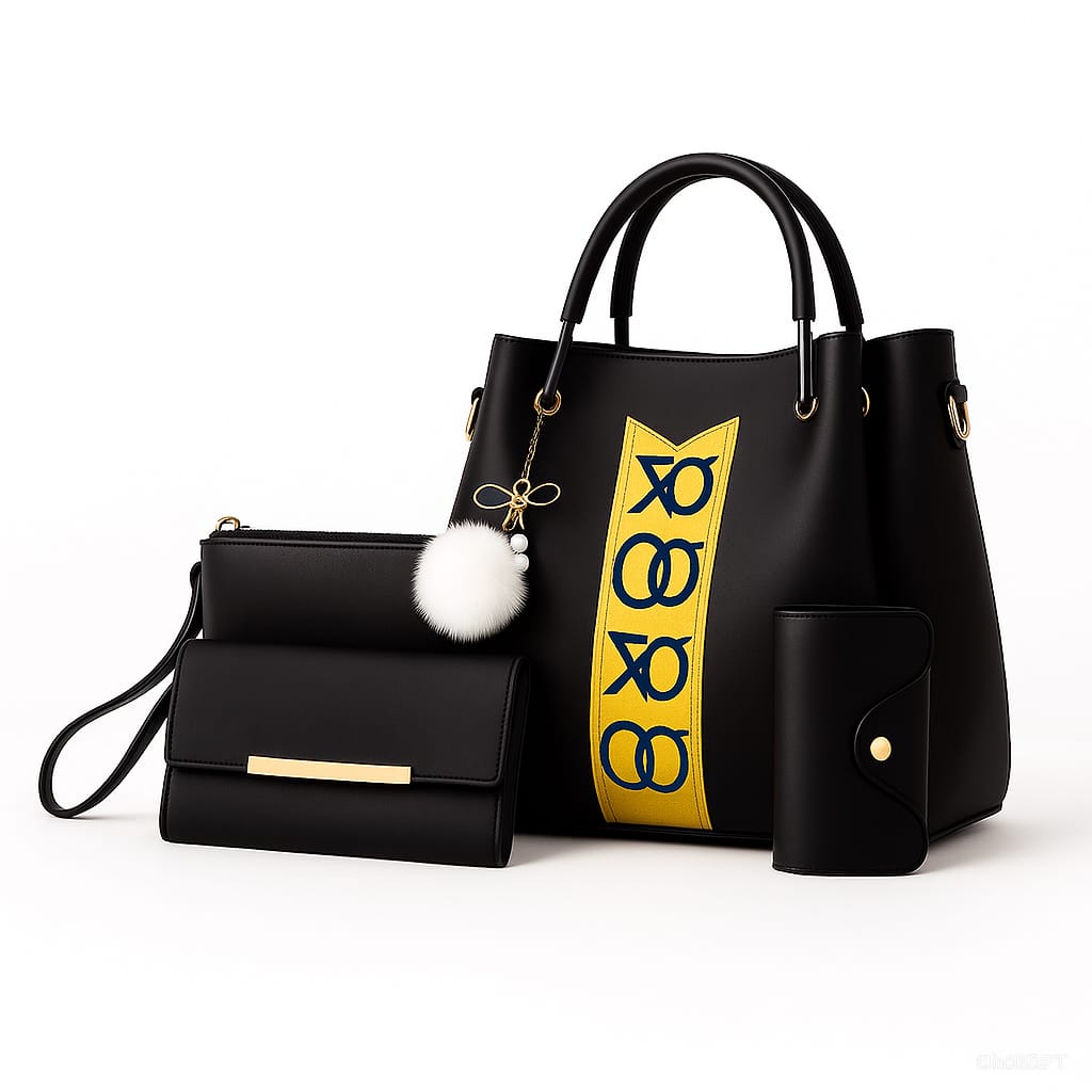 🔥 Premium 3 PCS Synthetic Leather Shoulder Bag Set – Soft, Stylish & Most Selling 🔥