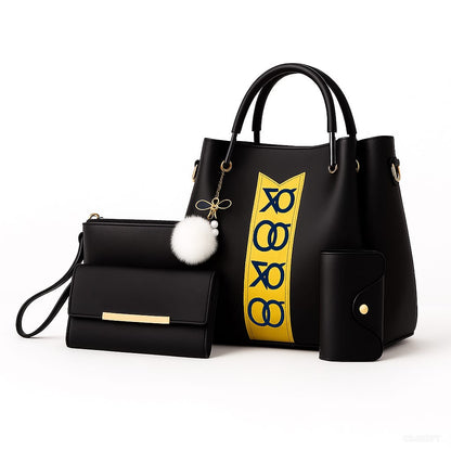 🔥 Premium 3 PCS Synthetic Leather Shoulder Bag Set – Soft, Stylish & Most Selling 🔥