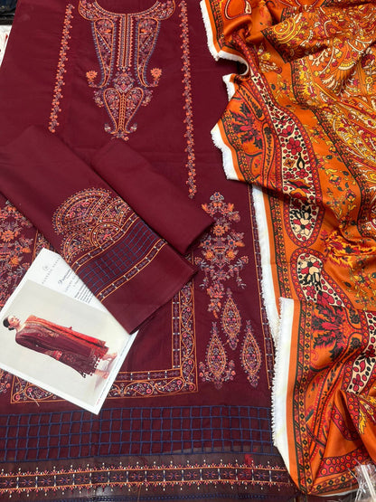 Hussain Raher 230 KT Dhanak Volume – Super Hit 3PC Dress